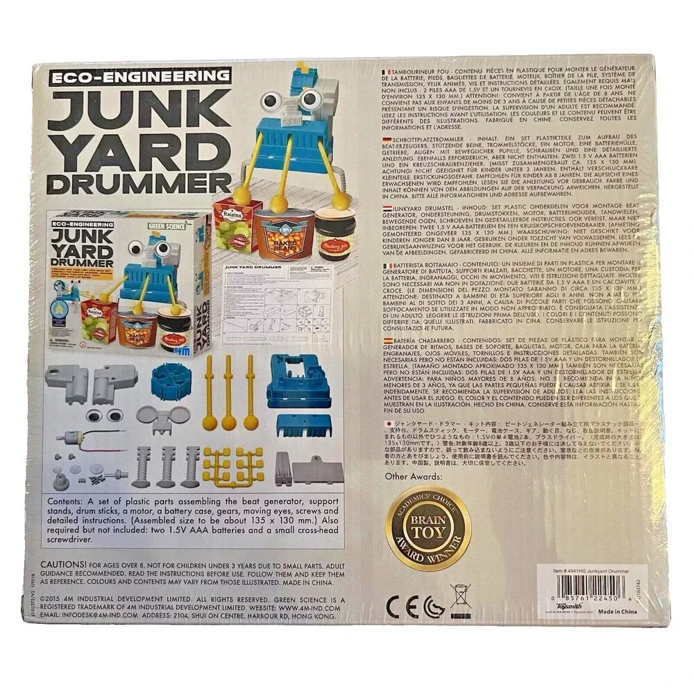 NEW Junk Yard Drummer Eco-Engineering Educational Toy Green Science Best New Toy